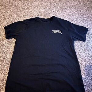 Stussy Black Tee with White Logo